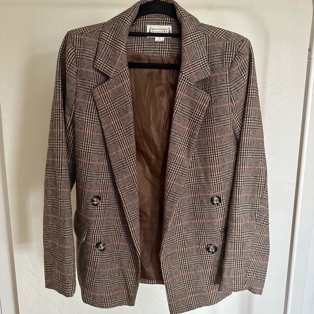 LOVE RICHIE OVERSIZED PLAID BLAZER